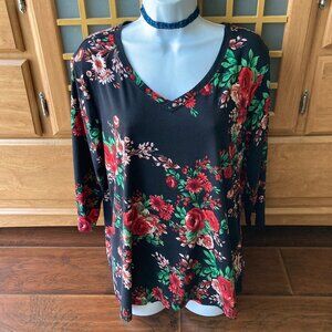 The Pioneer Woman 3/4 Sleeve Floral Blouse Large